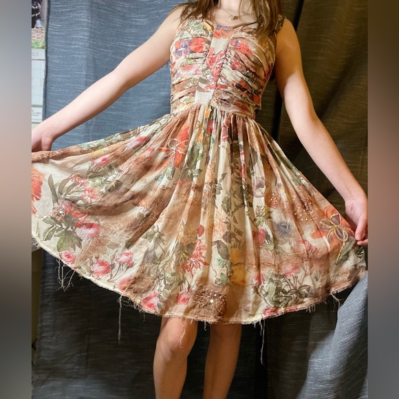 All Saints Dresses & Skirts - All Saints Co LTD Spitalfields 100% Silk mini dress Hand Embellished Size 2 NWOT